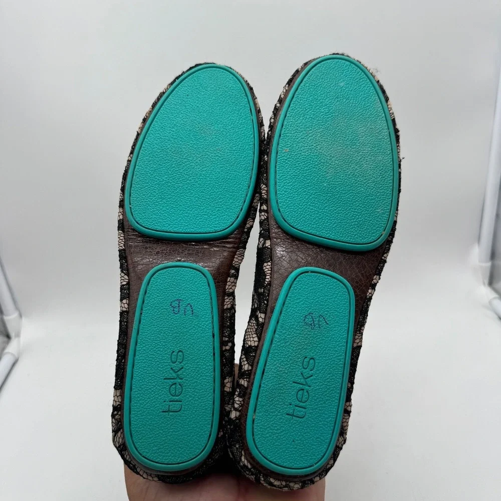 Tieks by Gavrieli Midnight Lace Black Floral Ballet Flats Womens Size 7 Foldable